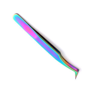 Pince à cils en titane colorée en forme de L, en acier métallique, pour pédicure et extensions de cils, pour femmes et hommes - Product Image 6