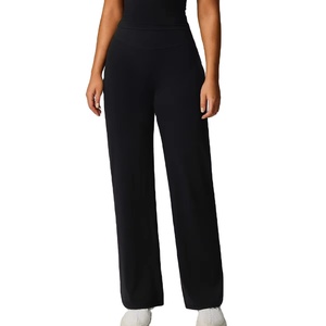 Pantalones de fitness de cintura alta y pierna ancha para mujer – Diseño que realza los glúteos, pantalones de yoga y entrenamiento de pierna recta y ajuste holgado - Product Image 4