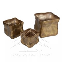 Juego de Jarrones de Flores de Metal Dorado Antiguo de Lujo, Jarrones de Aluminio Irregulares Abstractos, Centro de Mesa Decorativo Moderno para el Hogar - Product Image 6