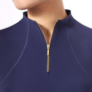 เสื้อฝึกขี่ม้าแขนสั้นสำหรับผู้หญิง มีซิป พร้อมสำหรับการฝึกซ้อม - Product Image 4