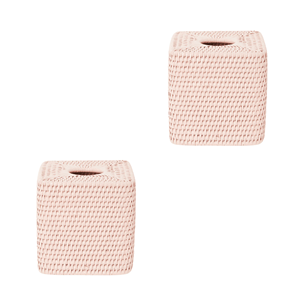 Boîte à mouchoirs carrée rose boîte à mouchoirs en rotin tissé à la main porte-mouchoirs en osier vaisselle de fête décor de Table en gros du Vietnam - Product Image 2