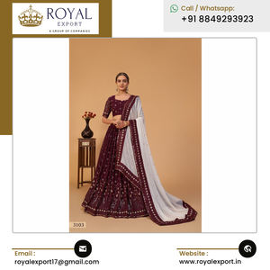 ชุดผ้า Georgette lehenga choli สวยงามงานแต่งงานหรูหราคุณภาพระดับพรีเมี่ยมดีไซน์ที่ไม่เหมือนใคร - Product Image 5