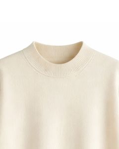 Women Knit Sweater And Wide Leg Pants <b>Set</b> Beige Color Crew Neck Ribbed Cuff Elastic Waist Casual Winter Outfit <b>Lounge</b> Wear <b>Sets</b> - Product Image 5