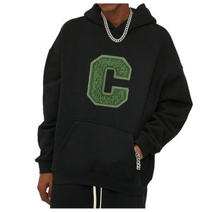 Jersey de invierno de alta calidad para hombre, Sudadera con capucha, informal, bordado sólido, chenilla, bordado personalizado, básico, mezcla de algodón de gran tamaño - Product Image 6