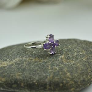 925 argent Sterling Boho Style lunette réglage à la main bague tendance améthyste pierres précieuses bijoux pour femmes cadeau de mariage parfait pour - Product Image 2