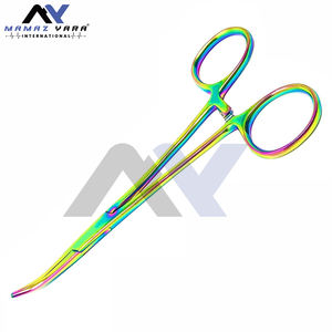 Pinzas hemostáticas Kelly de acero inoxidable alemán Premium curvo de 5,5 "con revestimiento de titanio de plasma de arcoíris multicolor - Product Image 3
