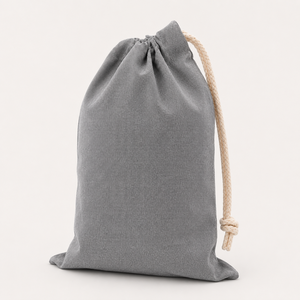 Bolsa de Almacenamiento de Ropa con Cordón de Algodón Reciclado Personalizada, 50x75 cm, 225 GSM, Gris, Bolsa Ecológica para el Hogar, Hotel, Almacenamiento a Granel - Product Image 4