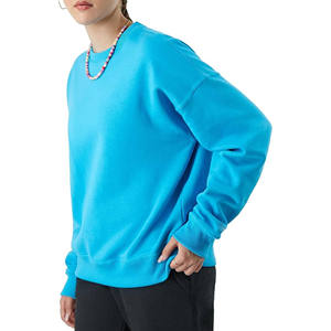 Jersey liso de cuello redondo ropa de mujer sudaderas transpirables al por mayor diseño personalizado OEM ropa informal de mujer sudaderas - Product Image 3