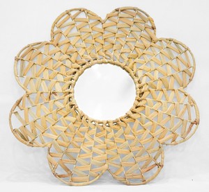 Espejo de pared de jacinto de agua tejido a mano para decoración del hogar Vintage de alta calidad en forma de flor estilo ecológico para mayoristas - Product Image 2