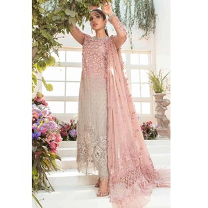 MAROON CAMISA LARGA Venta Caliente Indio Paquistaní Última Edición de Boda Espejo de seda Corbata y tinte Trabajo hecho a mano Salwar Kameez para fiestas - Product Image 5