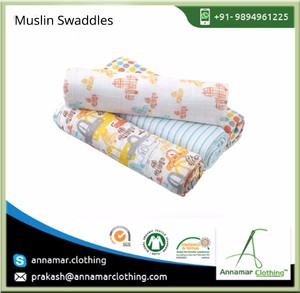 Couvertures d'emmaillotage pour bébé couverture d'emmaillotage en mousseline pour bébé bio - Product Image 2