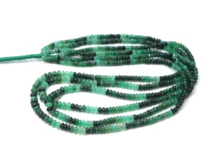 Perles en forme de rondelle lisse ombré émeraude perles de pierres précieuses émeraude naturelle 2X3MM longueur est 14''Inches perles de fabrication de bijoux - Product Image 3