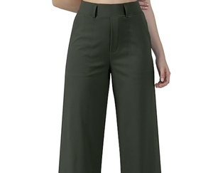 <b>WOMENS</b> PULL ON WIDE LEG DRESS <b>PANTS</b> STRAIGHT FIT BUSINESS CASUAL TROUSERS WITH POCKETS NEW ARRIVAL DIRECT FACTORY WHOLESALE - Product Image 4