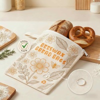 Op maat gemaakte tassen voor zelfgebakken brood, van canvas, linnen en bijenwas, met rits, houden brood langer vers, makkelijk schoon te maken, waterdicht, met aangepast logo.