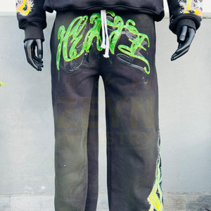 Chándal con estampado lavado ácido para hombre, ropa de calle Vintage, conjunto de chándal transpirable de dos piezas con logotipo personalizado para hombre - Product Image 4