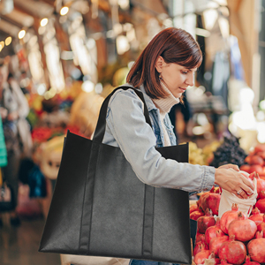 Custom Eco-Friendly Non-Woven Tote <b>Bag</b> Reinforced Handle Medium Size <b>Long</b>-Lasting Reusable Shopping <b>Bag</b> for Groceries Retail Use - Product Image 6