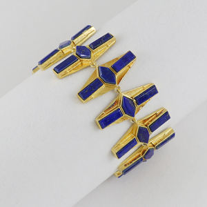 Pulseras de Lapislázuli Chapadas en Oro de Exportación al por Mayor, Modernas para Regalo de Boda para Mujer, de Rajastán, Jaipur - Product Image 2