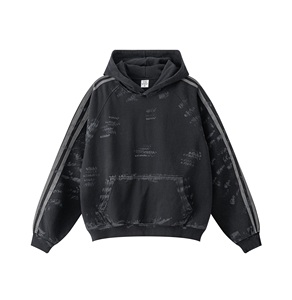 Nueva moda para hombre, cárdigan de manga larga con capucha con logotipo en la parte delantera y trasera, cremallera y bolsillos, ropa informal de invierno impermeable de algodón 100% - Product Image 3