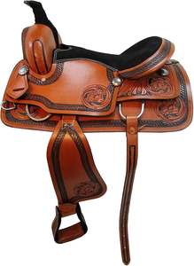 Conjunto de Silla de Montar Premium para Caballo Occidental, Asiento Cómodo, Cuero Vacuno Natural, Cuero Genuino, Hecho a Mano, para Senderismo y Carreras - Product Image 3