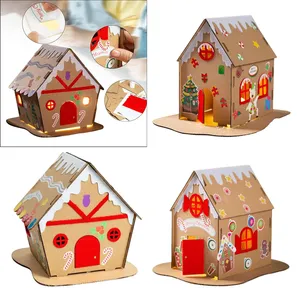 Navidad Gingerbread House Craft Led Navidad <span class=keywords><strong>Villa</strong></span> Estatuilla Cookie House Niños Niño Navidad Casa <span class=keywords><strong>de</strong></span> <span class=keywords><strong>papel</strong></span> - Product Image 6