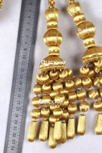 Cordón Metálico Dorado Oscuro para Vestimentas con Flecos de Hilo de Alambre y Borlas de Bellota, Decoración para Iglesia y Liturgia - Product Image 3