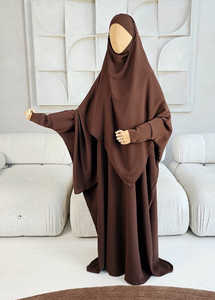 Deux pièces faites à la main en soie ABAYA Khimar de qualité supérieure pour Jilbab Set Style Omani Vêtements traditionnels musulmans Accessoires pour Adul - Product Image 2