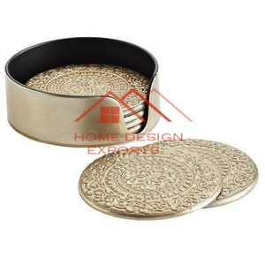 Sous-verres en métal martelé en laiton pour la décoration de la table à manger à la maison ou au bureau - Product Image 5