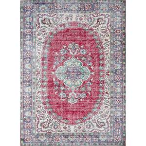 Alfombra de Lana Anudada a Mano de Gran Tamaño, Diseño de Medallón Rojo y Naranja, para Sala de Estar, Pasillo Rectangular, Modelo Pae-2275 - Product Image 1