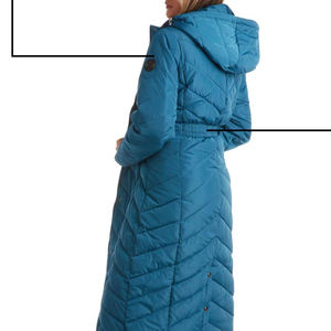 Chaqueta acolchada de punto largo de ajuste Regular para mujer, ropa de abrigo de invierno transpirable impermeable de manga larga - Product Image 3