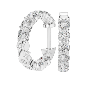 Boucles d'oreilles créoles en diamant de laboratoire 1,6 carat pour femme, clarté VVS-VS EF, or 18 carats, 14 carats, 10 carats et argent 925, moissanite et autres - Product Image 4
