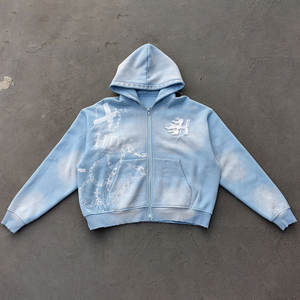 Sweat à capuche oversize en molleton 100% coton Huili, hiver, personnalisé, lavé, broderie de logo, patch, streetwear, imprimé graphique - Product Image 2