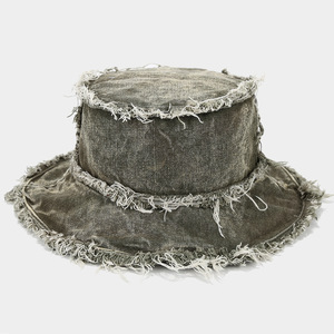 Nouveau style 2026 Bob réversible en coton et denim délavé vintage effet vieilli à bords bruts, style pêcheur, pour fête et voyage, motif fruits - Product Image 6