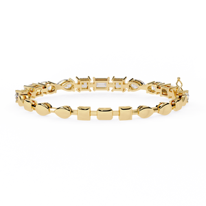 Fabulosa Pulsera y Brazalete de Diamantes Cultivados en Laboratorio con Corte Princesa en Oro de 18K para Mujer, para Uso Diario - Product Image 2