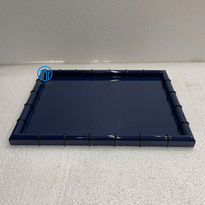 Bonita bandeja de laca de aspecto, bandeja de laca rectangular hecha a mano para decoración, decoración de restaurante hecha en Vietnam - Product Image 2