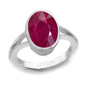 Anillos de Rubí Natural y Certificado, Corte Ovalado, Joyería Fina de Platino para Uso Diario, Estilo Impresionante - Product Image 1