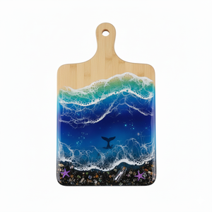 Bloc à découper en bois et résine époxy artisanale de qualité supérieure pour la cuisine, durable, antidérapant, écologique, léger, passe au lave-vaisselle - Product Image 5