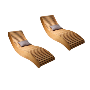 Lit de soleil en bois massif en teck Chaises longues modernes Meubles de jardin et de piscine en plein air Produit et design Costumiz - Product Image 6