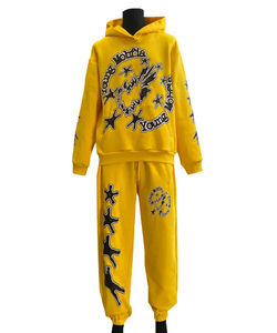 Ensemble survêtement homme personnalisé de haute qualité, pantalon de survêtement ample en molleton français, impression gonflée, pantalon de survêtement et sweat-shirt - Product Image 2