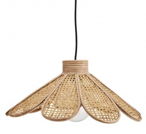Lámpara Colgante de Mimbre Hecha a Mano con Marco de Hierro, Iluminación LED, Tamaño/Color Personalizables, Estilo Vintage, Decorativa - Product Image 1