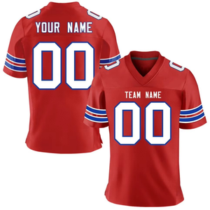Camisetas de Fútbol Americano de Manga Corta, 100% Poliéster, Sólidas, Transpirables, Antibacterianas, con Nombre de Equipo Personalizado, Alta Calidad - Product Image 2