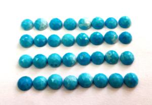 Naturel Arizona Turquoise Rond Rose Cut 5mm - Loose Turquoise Rose Cut Top Quality Loose Gemstone - Product Image 5