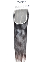 Extensions de cheveux humains 100% naturels indiens bruts, lisses, avec closure 6*6, couleur naturelle, pour femmes noires, cuticules alignées, vente en gros