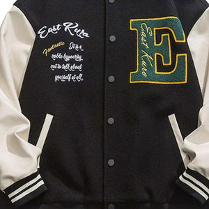 Diseño personalizado hombres chaqueta universitaria unisex béisbol equipo universitario uniforme de lana chaqueta bomber de cuero para los compradores al por mayor - Product Image 6