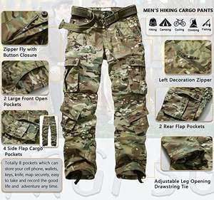 Pantalon cargo décontracté pour hommes marque personnalisée pantalon de jogging léger taille haute confortable 6 poches cordon de serrage vente en gros - Product Image 5