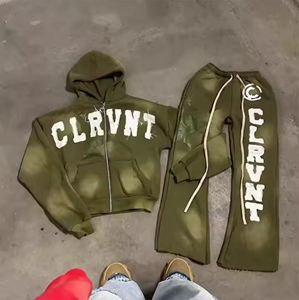 Conjunto de chándal de ropa de calle informal para hombre personalizado OEM ODM chándal de moda con Sudadera con capucha y pantalones de chándal hecho en los EE. UU. - Product Image 3