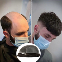 Yinshun Wholesale Indian Hair Q6 Système de remplacement capillaire pour hommes, base en dentelle française et PU, densité moyenne 130%, accepte la personnalisation