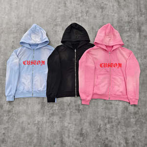 Jersey de calidad superior 2025, Sunfade Sudadera con capucha, ajuste informal, talla XS, cuello con capucha, estética lavada, sensación acogedora, colores sólidos desteñidos - Product Image 3