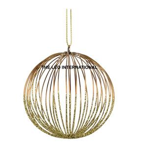 Boules de Noël en aluminium de forme ronde, finition brillante, style flocon de neige, très vendues, boules de Noël de la plus haute qualité - Product Image 4