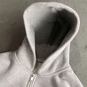 2 Piece Custom <b>Drop</b> Shoulder Heavy 100% Cotton Full Zip up Flare Tracksuit for Men Zipper Sweatsuit Sweatpants and Hoodie Set - Product Image 3