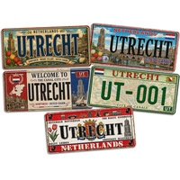 Letrero Metálico Vintage de Utrecht, Países Bajos, Estilo Rústico, Decoración de Pared para Bistro, Villa, Viajes, Diseño Antiguo Personalizado